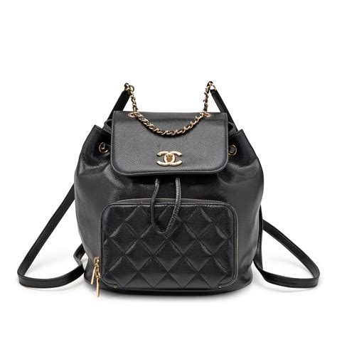 CHANEL Caviar Quilted Business Affinity Backpack Black 